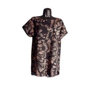 Cabi Black Pink Line Drawing Tate Short Sleeve Blouse Womens Size XS